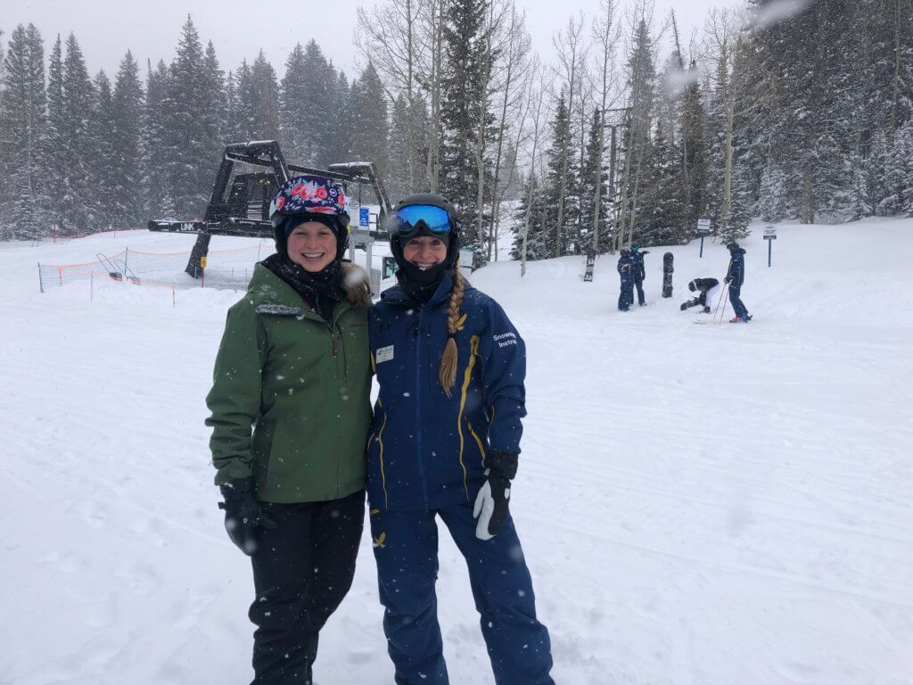 Student and Ski & Ride School instructor, Kelly