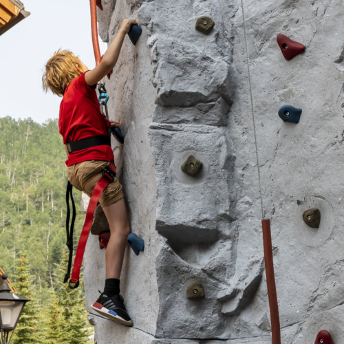 Kid climbing at Solitude adventure park