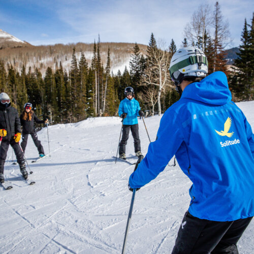 spring ski lesson at in utah