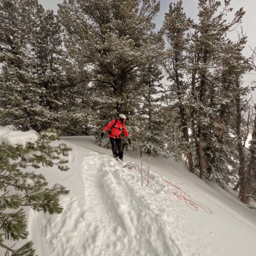 Solitude Ski Patroller performing avalanche mitigation