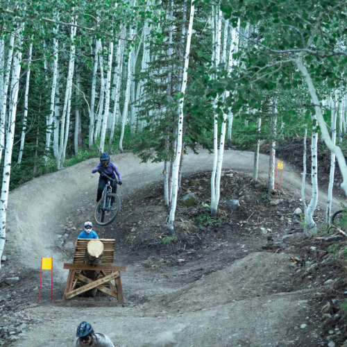 Mountain Bikers ride Solitude Bike Park