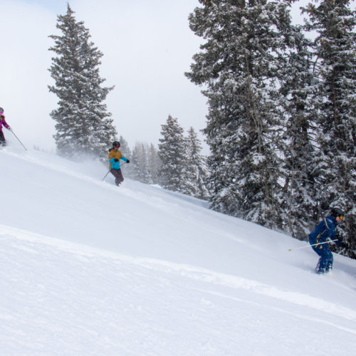 Women taking skiing to the next level with Ski & Ride School.